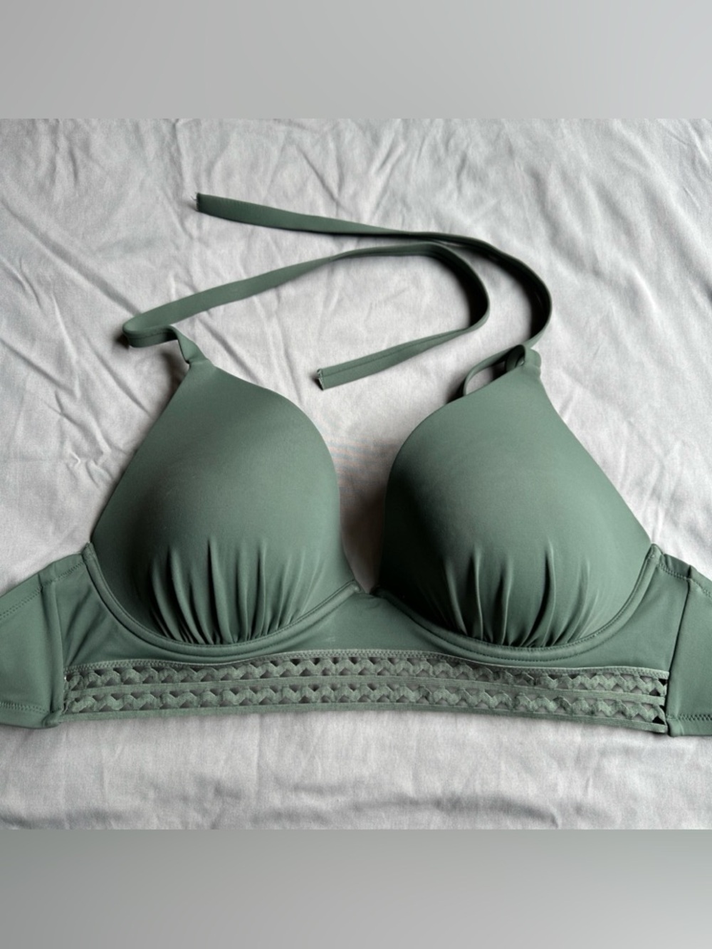 shade & shore halter bikini top 38 D army green